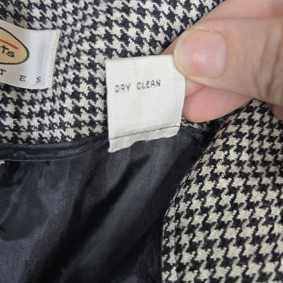 Talbots Petites Houndstooth Wool Blend Pants Black White Classic Career XLP - Picture 5 of 5